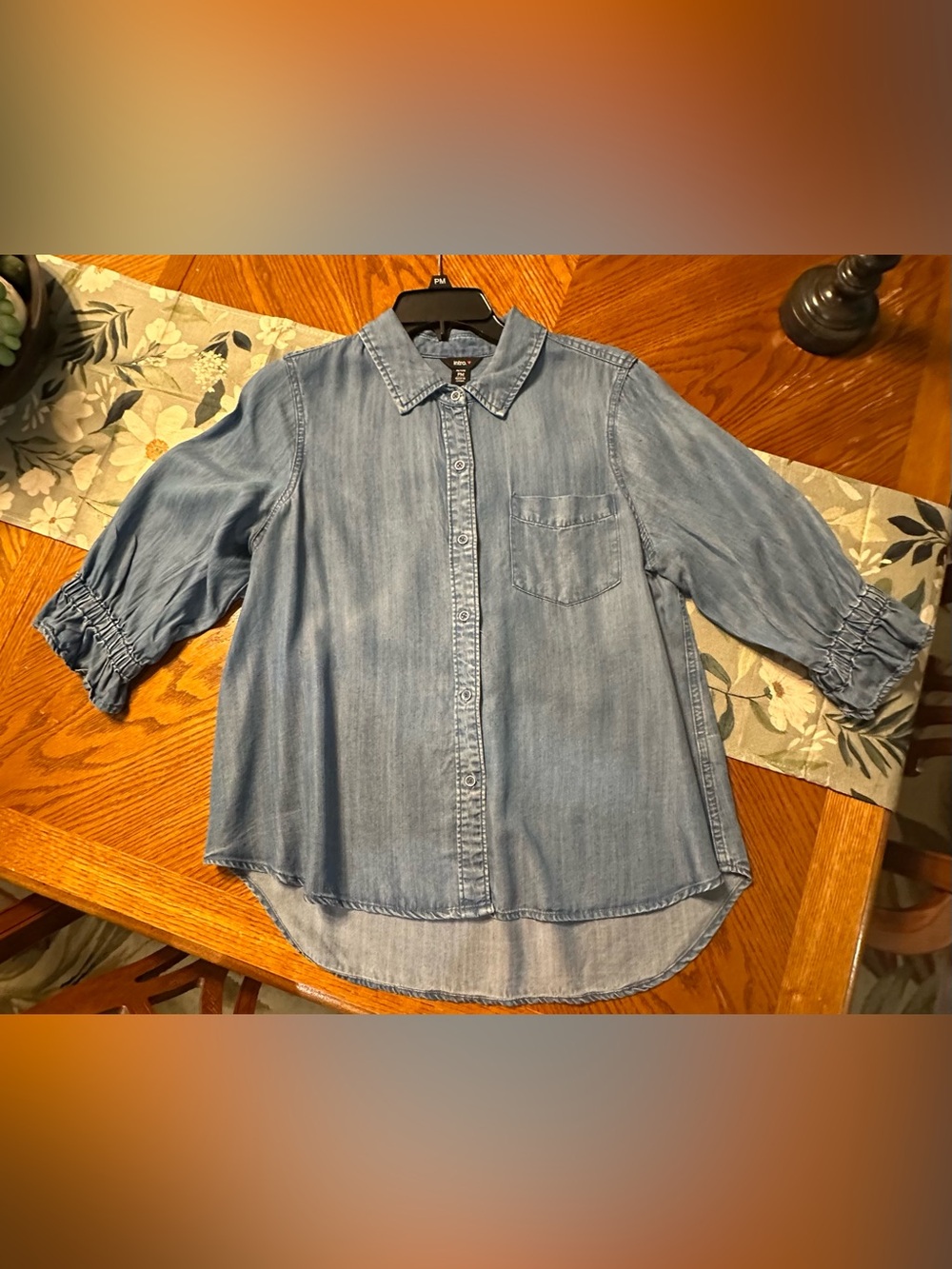 Light Wash Denim Button-Up Shirt